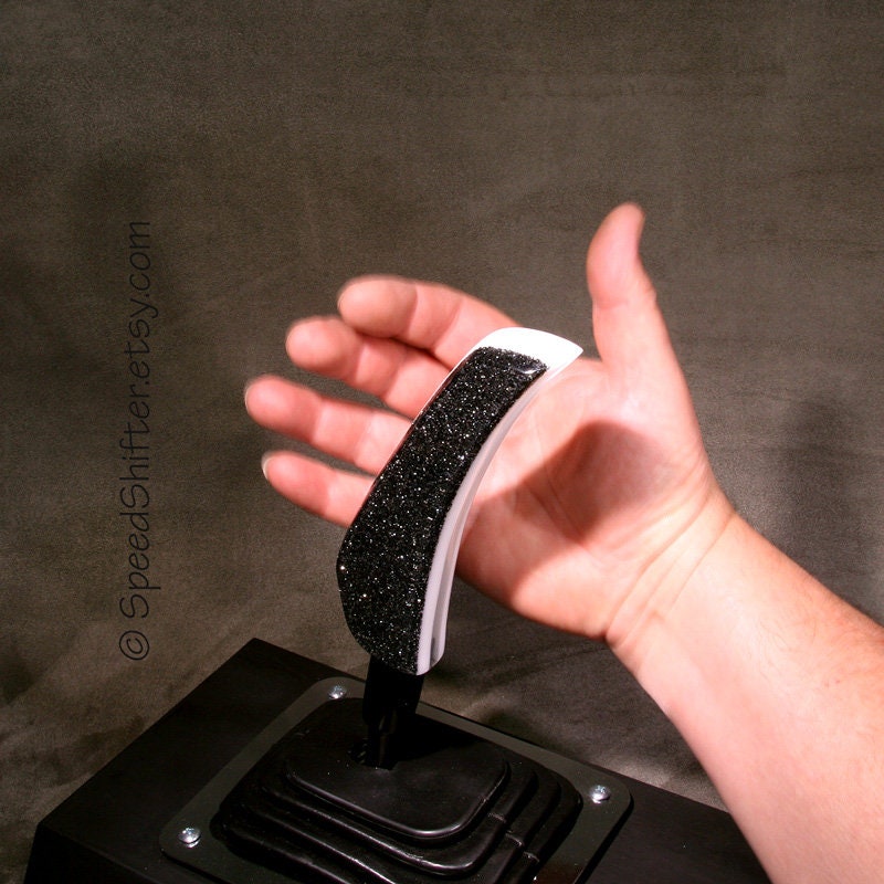 BLACK Metal Flake SHIFT KNOB, With Layers of White and Clear.  For your Hot Rod, Rat Rod, Cool Ride, Sports Car, Fast Car