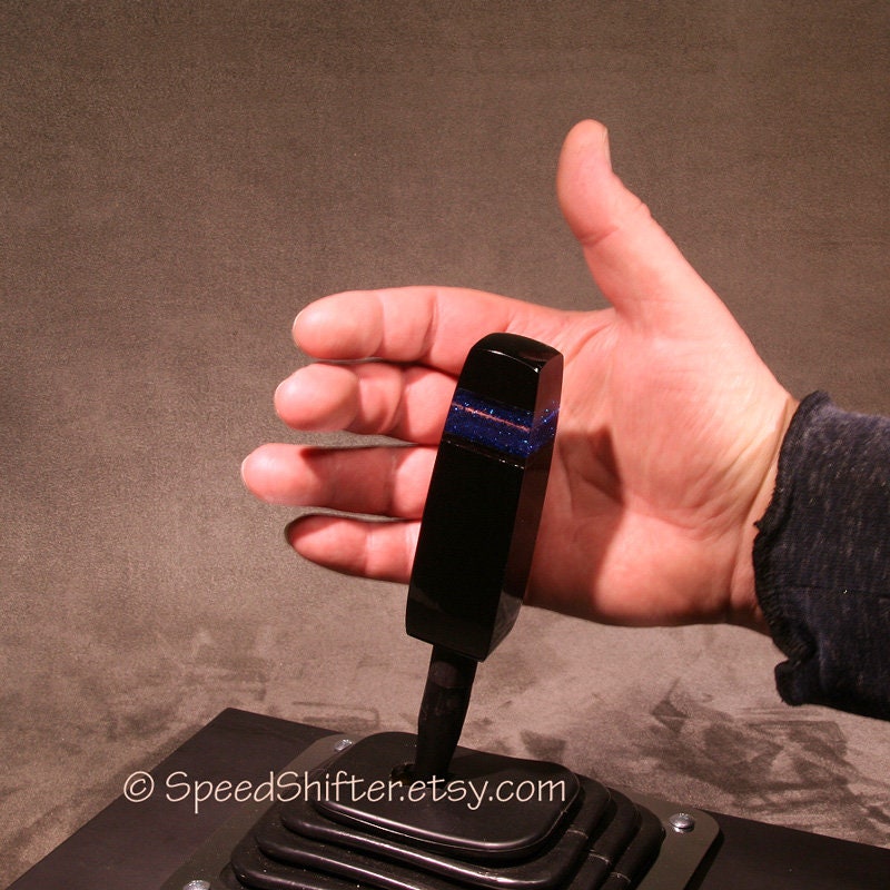 Bright BLUE with Black. SHIFT KNOB, Specific Thread or Universal Fit.  For your Hot Rod, Rat Rod, Cool Ride, Sports Car, Fast C