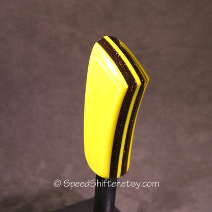 Yellow and Root Beer Brown. SHIFT KNOB, Thread Mount or Universal Fit. For your Hot Rod, Rat Rod, Cool Ride, Sports Car