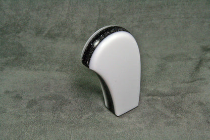 White with Black Metalflake SHIFT KNOB For Your Hot Rod, Rat Rod, Sports Car, Fast Car, Slow Car,
