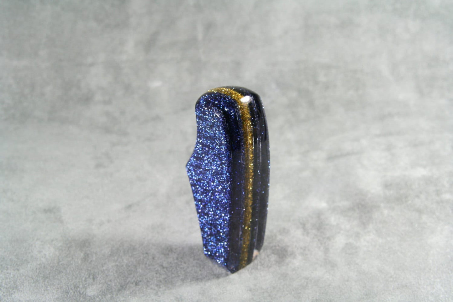 Dark Blue with Gold SHIFT HANDLE For Your Hot Rod or Rat Rod, Shifter Knob, Metal Flake acrylic