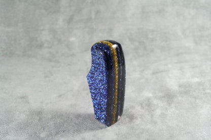 Dark Blue with Gold SHIFT HANDLE For Your Hot Rod or Rat Rod, Shifter Knob, Metal Flake acrylic