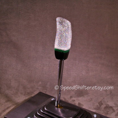 HOLOGRAPHIC with Green and Black. SHIFT KNOB, Specific Thread or Universal Fit.  For your Hot Rod, Rat Rod, Cool Ride, Sports Car, Fast C
