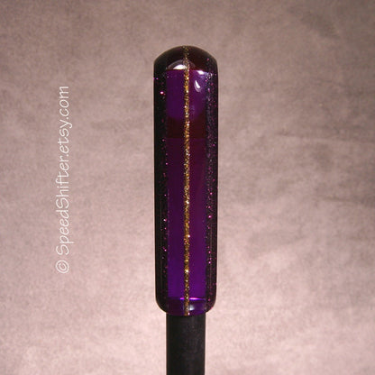 Metal Flake PURPLE SHIFT KNOB, With Layers of Clear and Gold.  For your Hot Rod, Rat Rod, Cool Ride, Sports Car, Fast Car