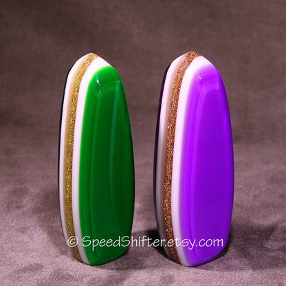 Purple with Gold Metalflake. SHIFT KNOB, Specific Thread Mount or Universal Fit.  For your Hot Rod, Rat Rod, Cool Ride, Sports Car