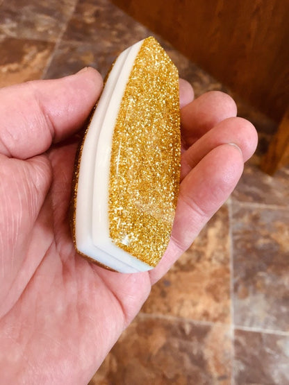 Metal Flake Gold Shifter Knob: Specific Thread Mount or Universal Fit Hot Rod Shifter