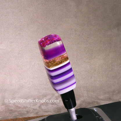 Purple, Clear, White, with a bit of Gold, SHIFT KNOB, Can Be Universal Fit  For your Hot Rod, Rat Rod, Cool Ride, Sports Car, Fast Car