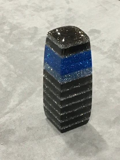 Blue, Silver, Smokey SHIFT KNOB, Can Be Universal Fit.  With layers of clear.  For your Hot Rod, Rat Rod, Cool Ride, Sports Car, Fast Car