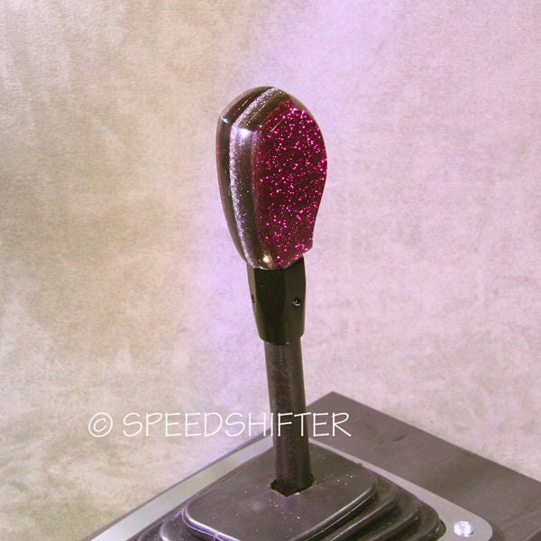 Burgundy Metal Flake Shift Knob: Universal Fit, Handmade Acrylic