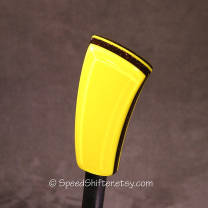 Yellow and Root Beer Brown. SHIFT KNOB, Thread Mount or Universal Fit. For your Hot Rod, Rat Rod, Cool Ride, Sports Car