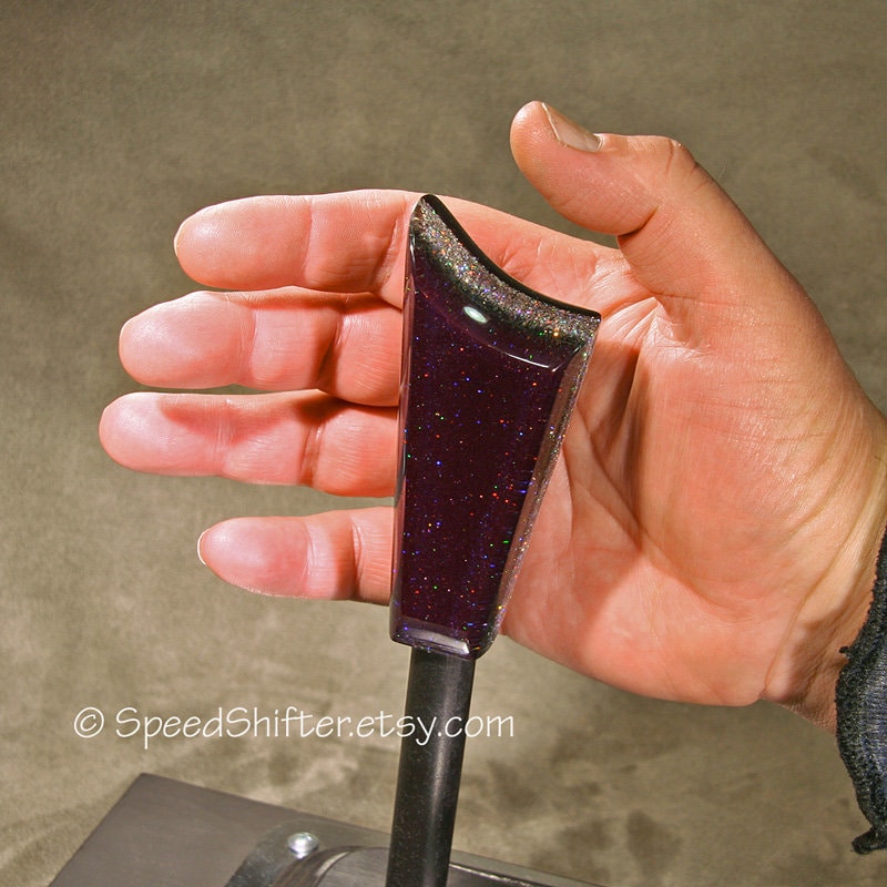 Dark Purple with Holographic Rainbow SHIFTER KNOB, Specific Thread Mount or Universal Fit.  For your Hot Rod, Rat Rod, Cool Ride, Sports Car