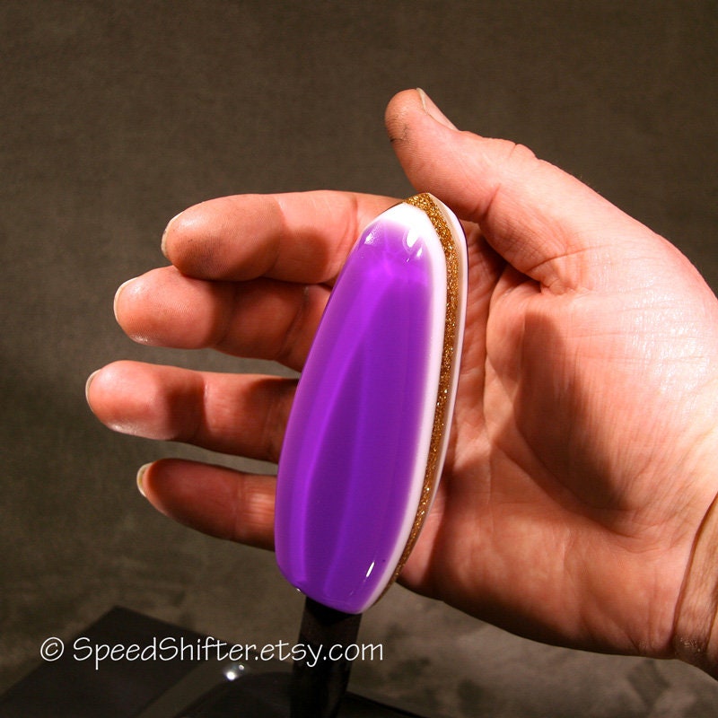 Purple with Gold Metalflake. SHIFT KNOB, Specific Thread Mount or Universal Fit.  For your Hot Rod, Rat Rod, Cool Ride, Sports Car