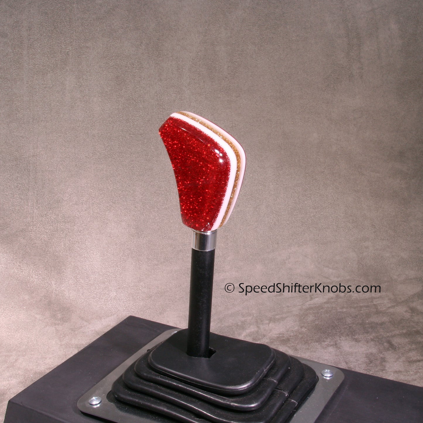 Metallic Red and Gold SHIFT KNOB For Your Hot Rod or Rat Rod, Metalflake Colors, To Fit any Shifter