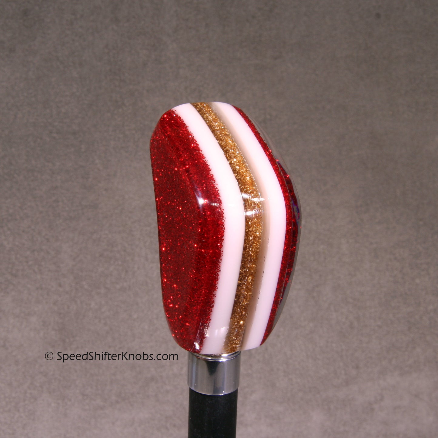 Metallic Red and Gold SHIFT KNOB For Your Hot Rod or Rat Rod, Metalflake Colors, To Fit any Shifter