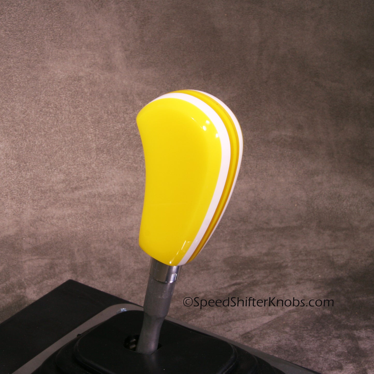 Yellow and White. SHIFT KNOB, Thread Mount or Universal Fit. For your Hot Rod, Rat Rod, Cool Ride, Sports Car (Copy)