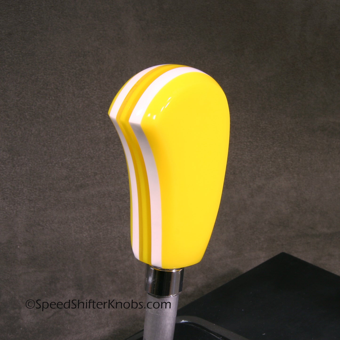 Yellow and White. SHIFT KNOB, Thread Mount or Universal Fit. For your Hot Rod, Rat Rod, Cool Ride, Sports Car (Copy)
