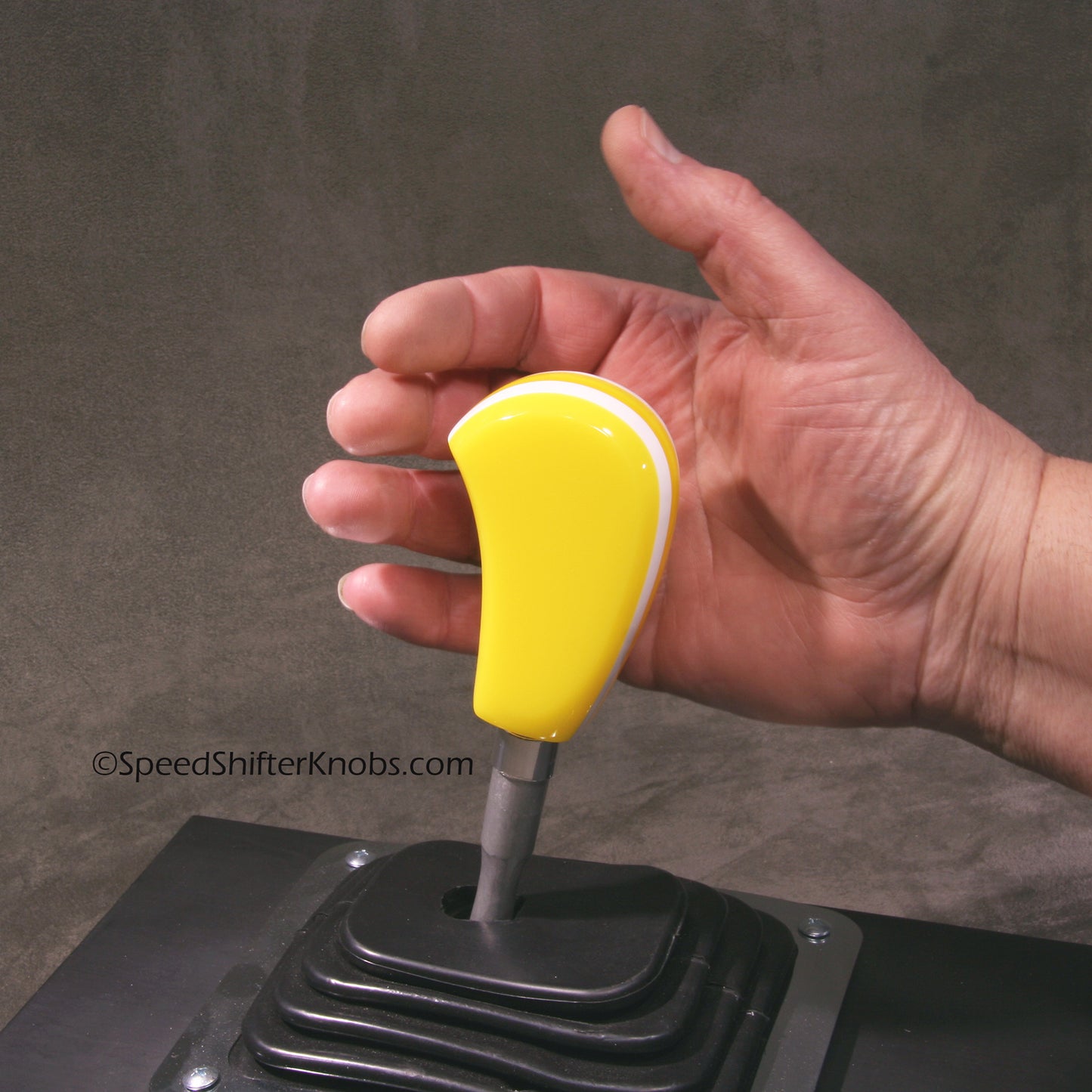 Yellow and White. SHIFT KNOB, Thread Mount or Universal Fit. For your Hot Rod, Rat Rod, Cool Ride, Sports Car (Copy)