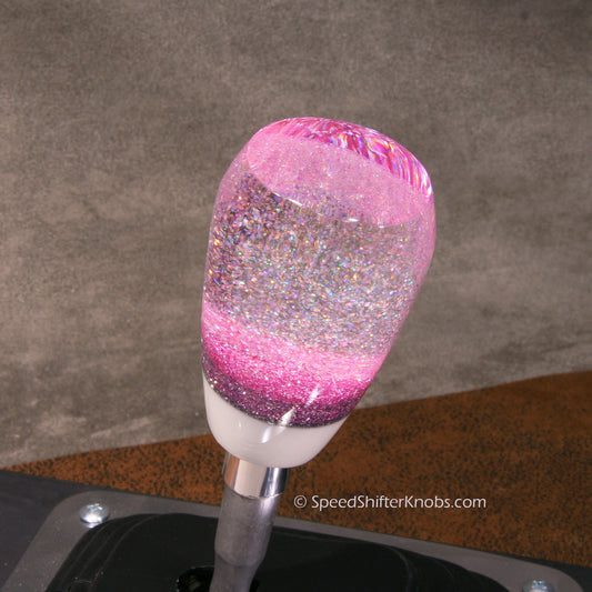Pink SHIFT KNOB, Holographic Metalflake with Silver, For your Hot Rod, Rat Rod, Cool Ride, Sports Car