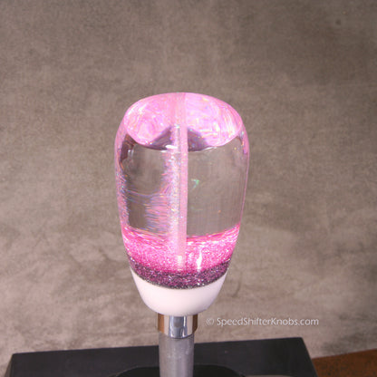 Pink SHIFT KNOB, Holographic Metalflake with Silver, For your Hot Rod, Rat Rod, Cool Ride, Sports Car