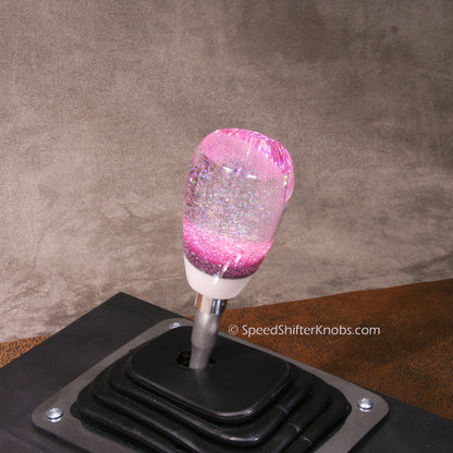 Pink SHIFT KNOB, Holographic Metalflake with Silver, For your Hot Rod, Rat Rod, Cool Ride, Sports Car