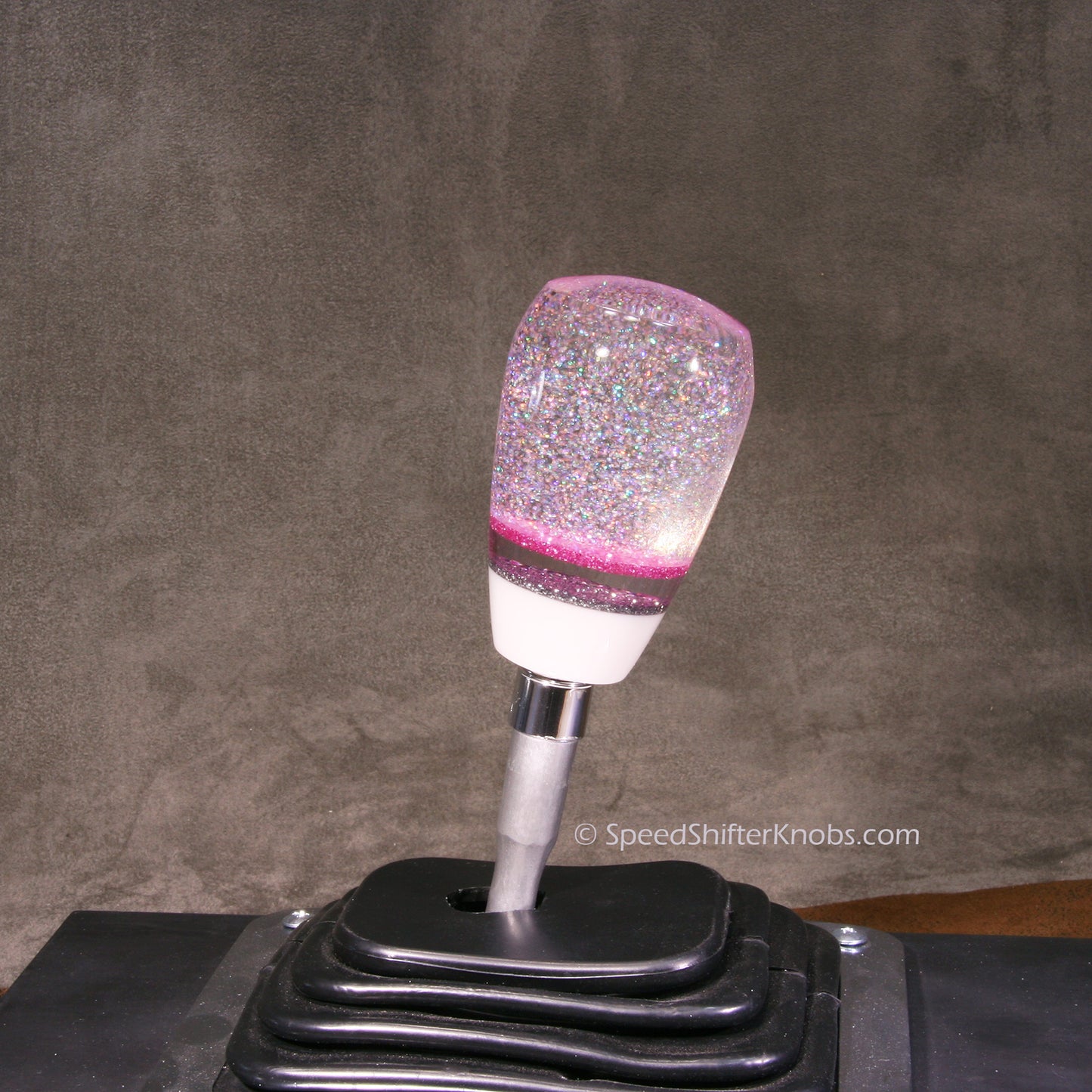 Pink SHIFT KNOB, Holographic Metalflake with Silver, For your Hot Rod, Rat Rod, Cool Ride, Sports Car