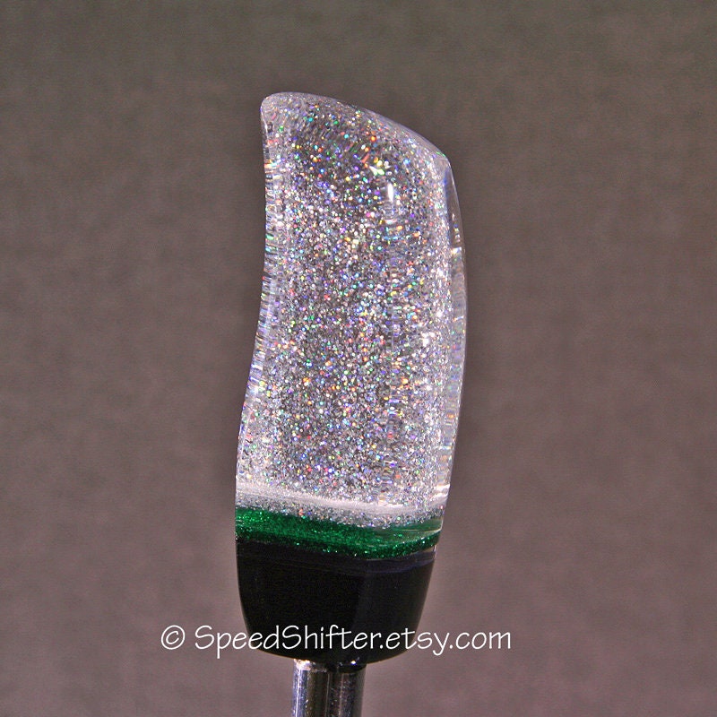 HOLOGRAPHIC with Green and Black. SHIFT KNOB, Specific Thread or Universal Fit.  For your Hot Rod, Rat Rod, Cool Ride, Sports Car, Fast C