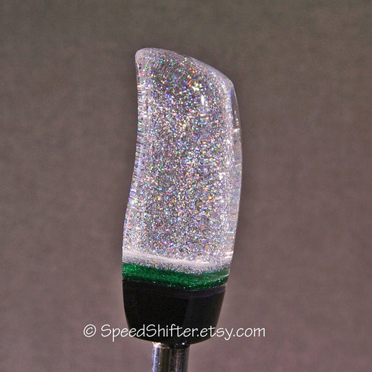 HOLOGRAPHIC with Green and Black. SHIFT KNOB, Specific Thread or Universal Fit.  For your Hot Rod, Rat Rod, Cool Ride, Sports Car, Fast C