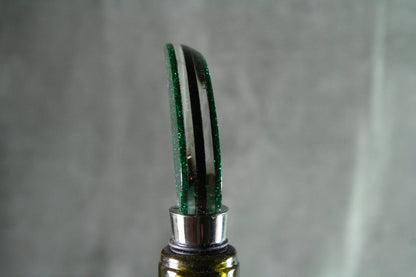 WINE BOTTLE STOPPER handmade in Glitter Green and Copper Color Acrylic