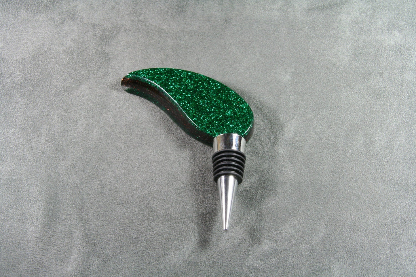 WINE BOTTLE STOPPER handmade in Glitter Green and Copper Color Acrylic