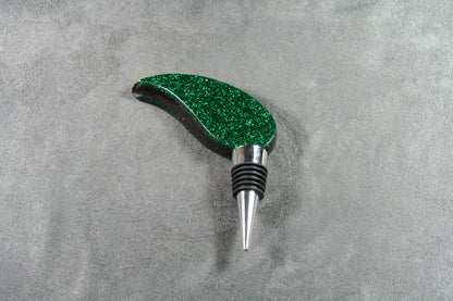WINE BOTTLE STOPPER handmade in Glitter Green and Copper Color Acrylic
