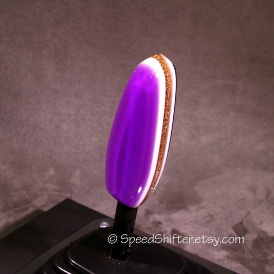 Purple with Gold Metalflake. SHIFT KNOB, Specific Thread Mount or Universal Fit.  For your Hot Rod, Rat Rod, Cool Ride, Sports Car