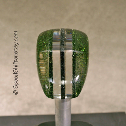 Forest Green and Charcoal, SHIFT KNOB  Metallic, Metal Flake, For your Hot Rod, Rat Rod, Cool Ride, Sports Car, Fast Car