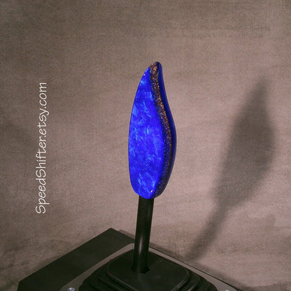 MARBLED BLUE Handle, Shift Knob, With Gold, Specific Thread Mount or Universal Fit.  For your Hot Rod, Rat Rod, Cool Ride, Sports Car