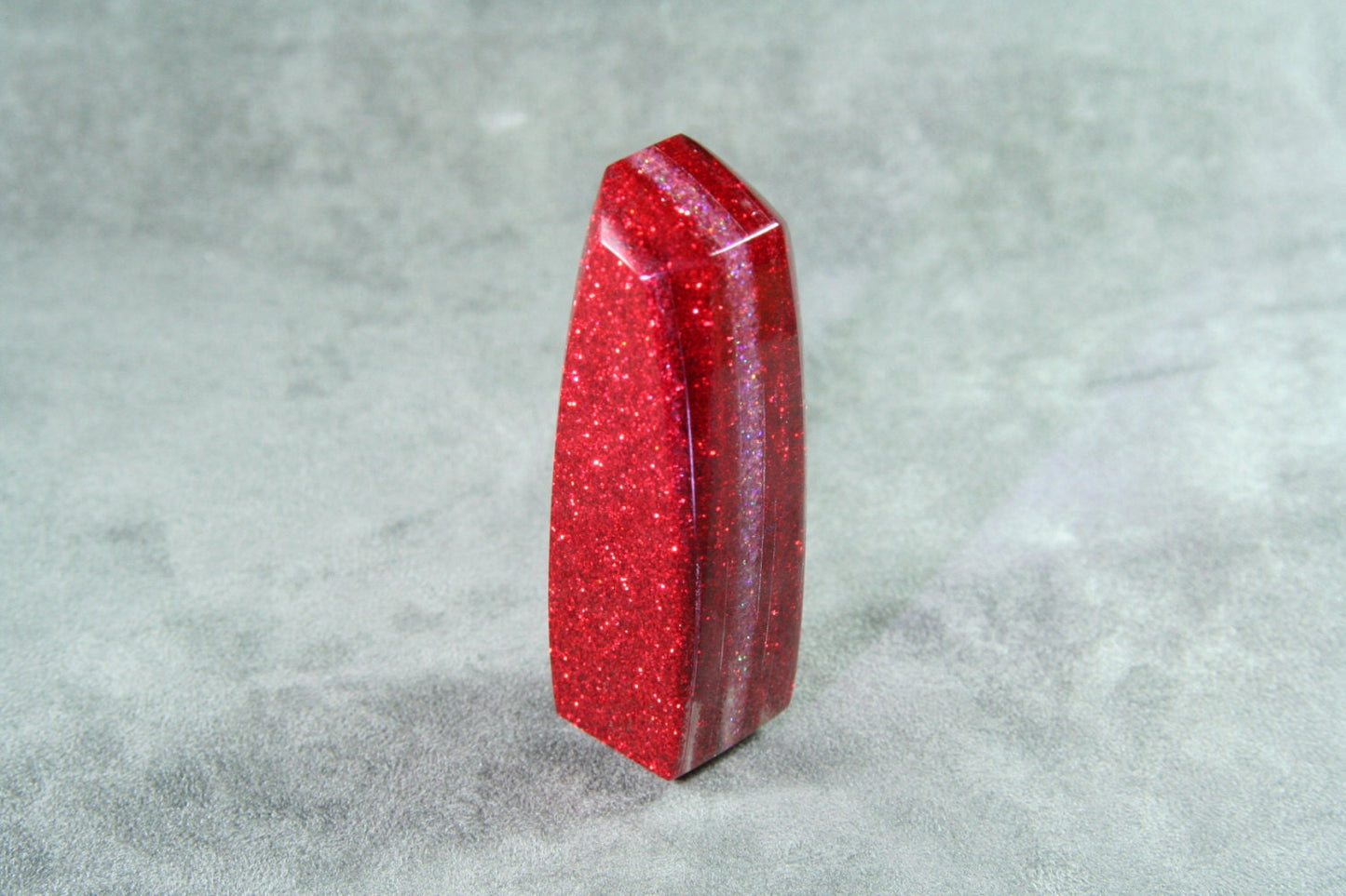 Tall Red Metal Flake and Clear SHIFT KNOB For Your Hot Rod or Rat Rod
