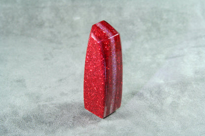 Tall Red Metal Flake and Clear SHIFT KNOB For Your Hot Rod or Rat Rod