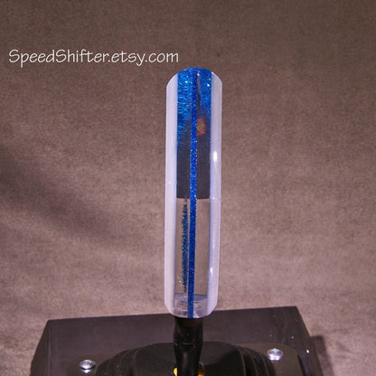 Pearl Silver with Metal Flake Blue SHIFT KNOB.  For your Hot Rod, Rat Rod, Cool Ride, Sports Car, Fast Car