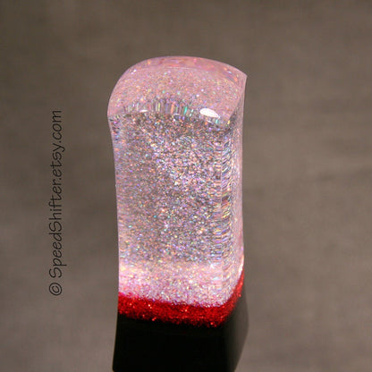 Holographic Shift Knob: Red & Black Acrylic Car Shifter