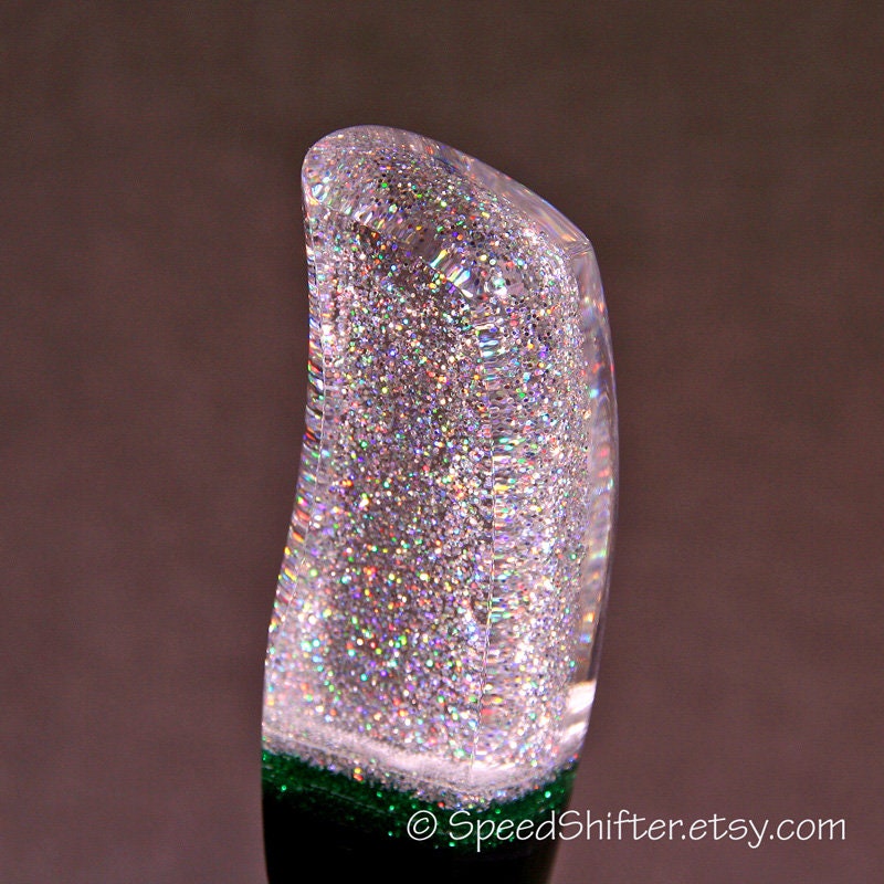 HOLOGRAPHIC with Green and Black. SHIFT KNOB, Specific Thread or Universal Fit.  For your Hot Rod, Rat Rod, Cool Ride, Sports Car, Fast C