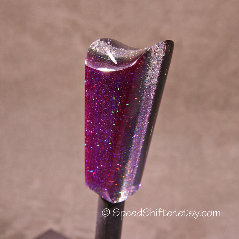 Dark Purple with Holographic Rainbow SHIFTER KNOB, Specific Thread Mount or Universal Fit.  For your Hot Rod, Rat Rod, Cool Ride, Sports Car