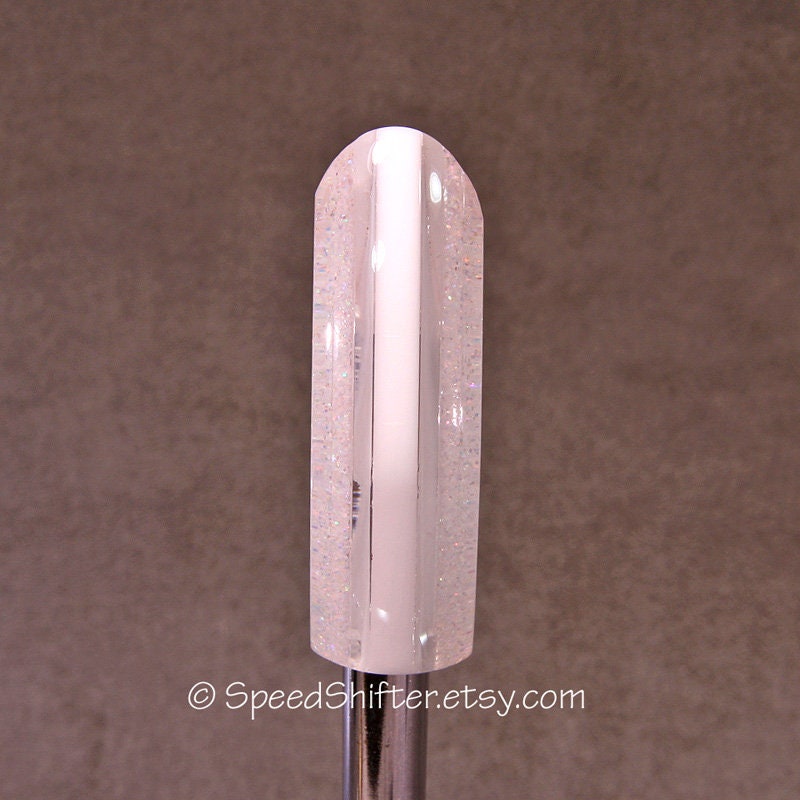 Holographic White Metal Flake Shift Knob for Hot Rod, Rat Rod, Sports Car
