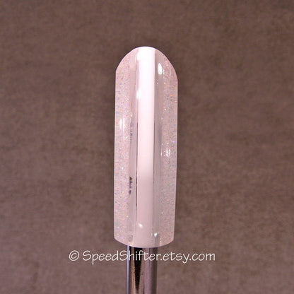 Holographic White Metal Flake Shift Knob for Hot Rod, Rat Rod, Sports Car