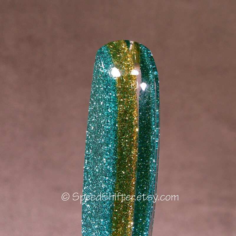 Mint Green and Gold, SHIFT KNOB  Metallic, Metal Flake, For your Hot Rod, Rat Rod, Cool Ride, Sports Car, Fast Car