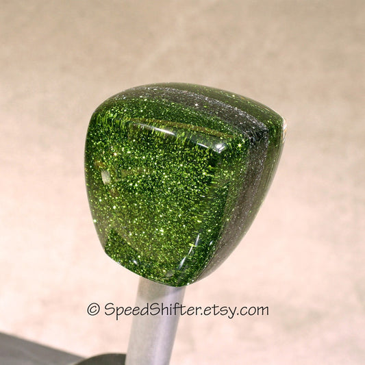 Forest Green and Charcoal, SHIFT KNOB  Metallic, Metal Flake, For your Hot Rod, Rat Rod, Cool Ride, Sports Car, Fast Car