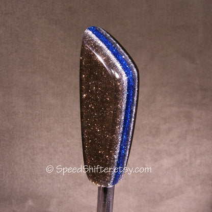 Electric Blue with Silver and Bronze SHIFT KNOB, Specific Thread Mount or Universal Fit.  For your Hot Rod, Rat Rod, Cool Ride, Sports Car