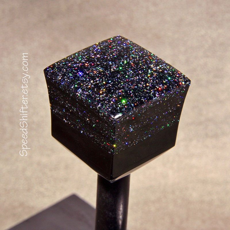 HOLOGRAPHIC Black KNOB, Shift Knob, Specific Thread Mount or Universal Fit.  For your Hot Rod, Rat Rod, Cool Ride, Sports Car