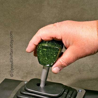 Forest Green and Charcoal, SHIFT KNOB  Metallic, Metal Flake, For your Hot Rod, Rat Rod, Cool Ride, Sports Car, Fast Car