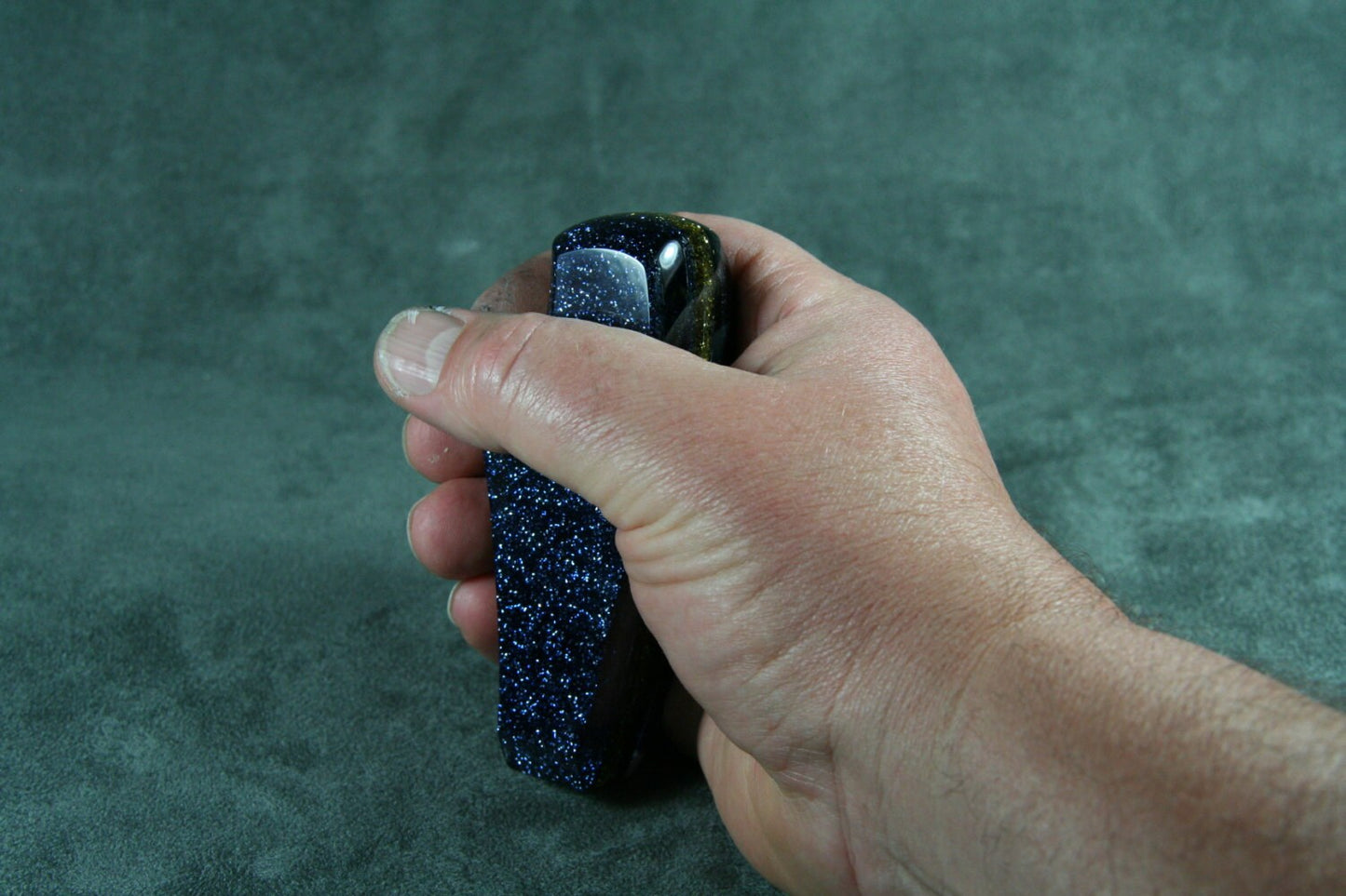 Dark Blue with Gold SHIFT HANDLE For Your Hot Rod or Rat Rod, Shifter Knob, Metal Flake acrylic