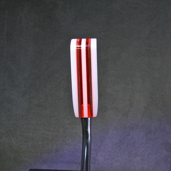 Orange and White Acrylic Shift Knob - Specific Thread Mount or Universal Fit