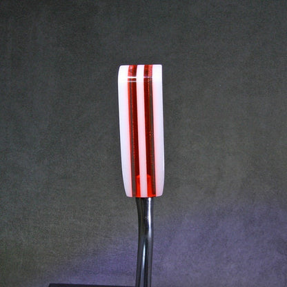 Orange and White Acrylic Shift Knob - Specific Thread Mount or Universal Fit