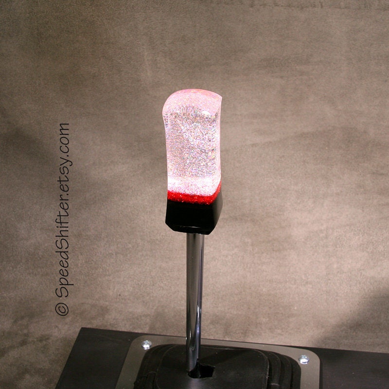 Holographic Shift Knob: Red & Black Acrylic Car Shifter